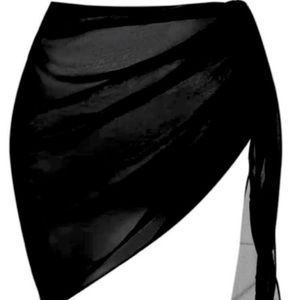 Sheer black cover up sarong nwt
